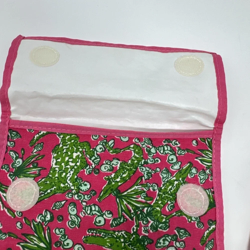 Lilly Pulitzer Reusable Insulated Sandwich Snack Bag Pink Green pink alligator 2